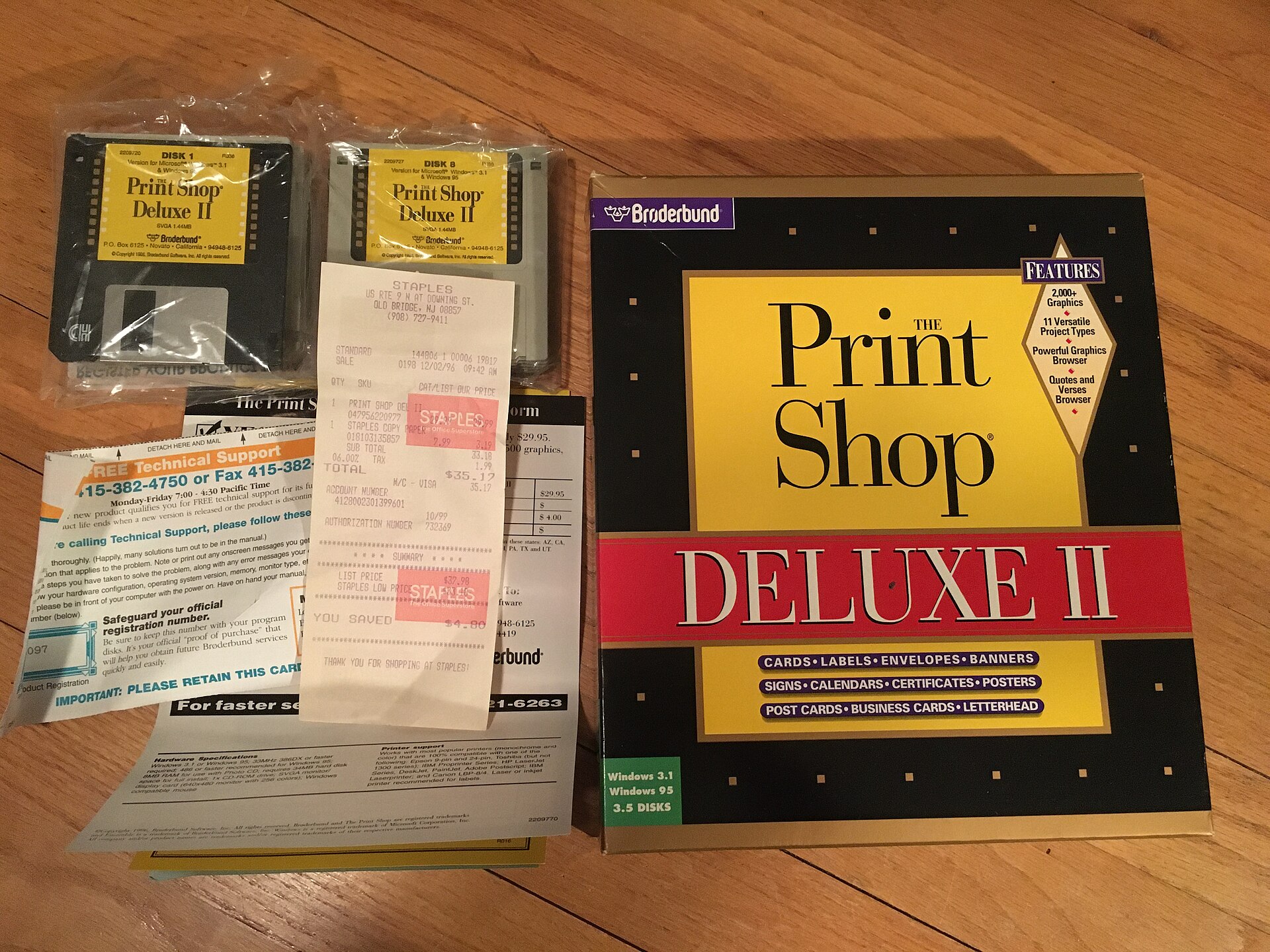 Imagem de referência relacionada a The Print Shop, item descrito como pacote básico de software de editoração