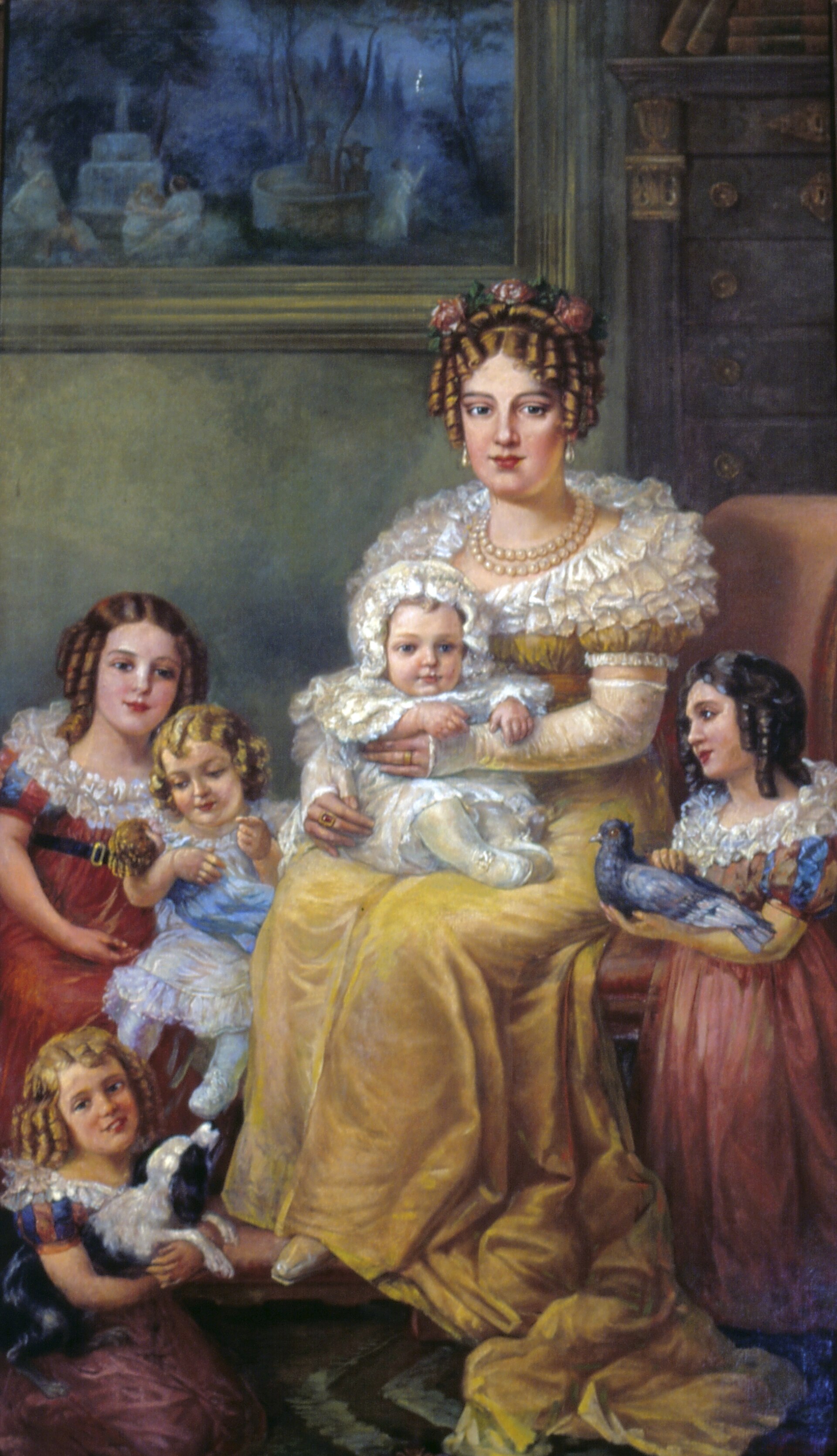 Imagem de referência de Retrato de Dona Leopoldina de Habsburgo e seus filhos, descrito nos dados abertos como pintura de Domenico Failutti