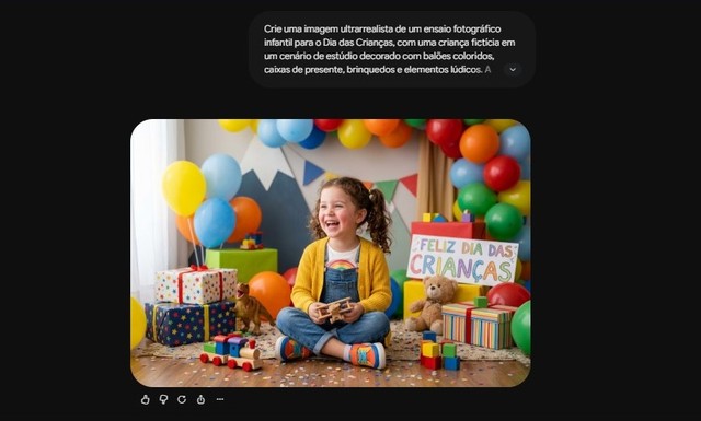 Prompts para ensaio fotográfico de Dia das Crianças para fazer no Gemini