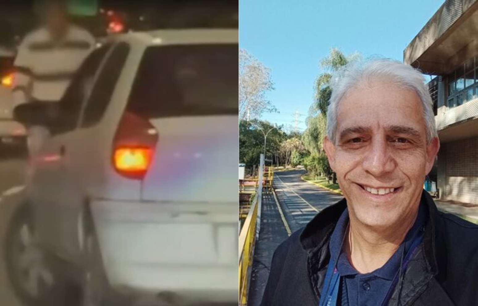 Momento em que o carro de Amilton Jusselino Rodrigues atropela o tio de Guilherme Boulos.