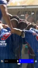 Aos 37 min do 1º tempo - gol de fora da área de Luciano Juba do Bahia contra o Santos