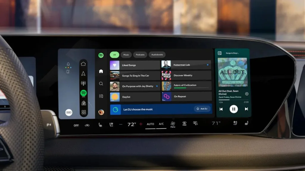 Não precisa mais do celular: Spotify lança app nativo para carros com vídeos e letras na tela