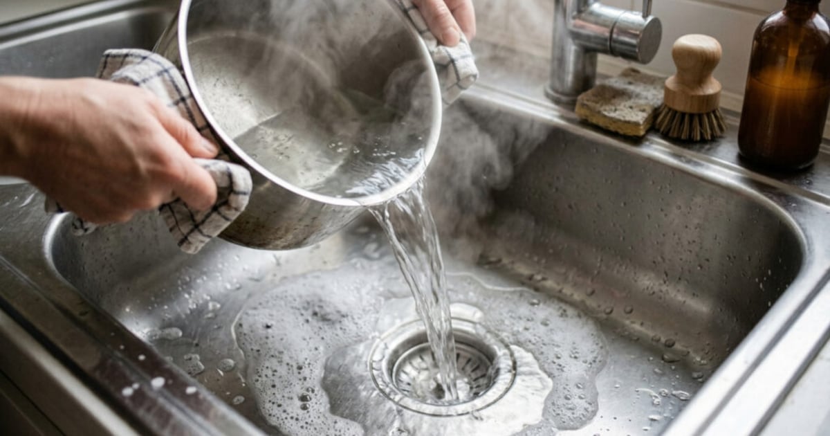 Água fervente com ingrediente SIMPLES desentope pia sem danificar o encanamento