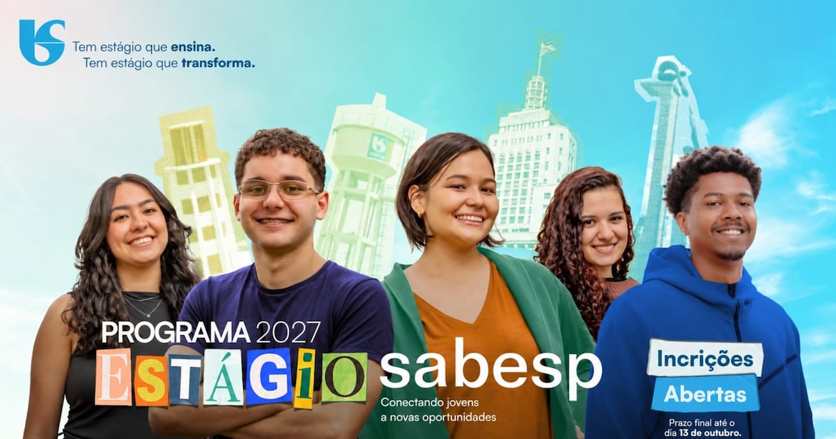 Últimos dias: Sabesp tem mais de 60 vagas de estágio para 2027; inscrições terminam em 13 de outubro
